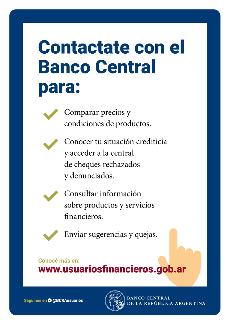 Contactate con el Banco Central...